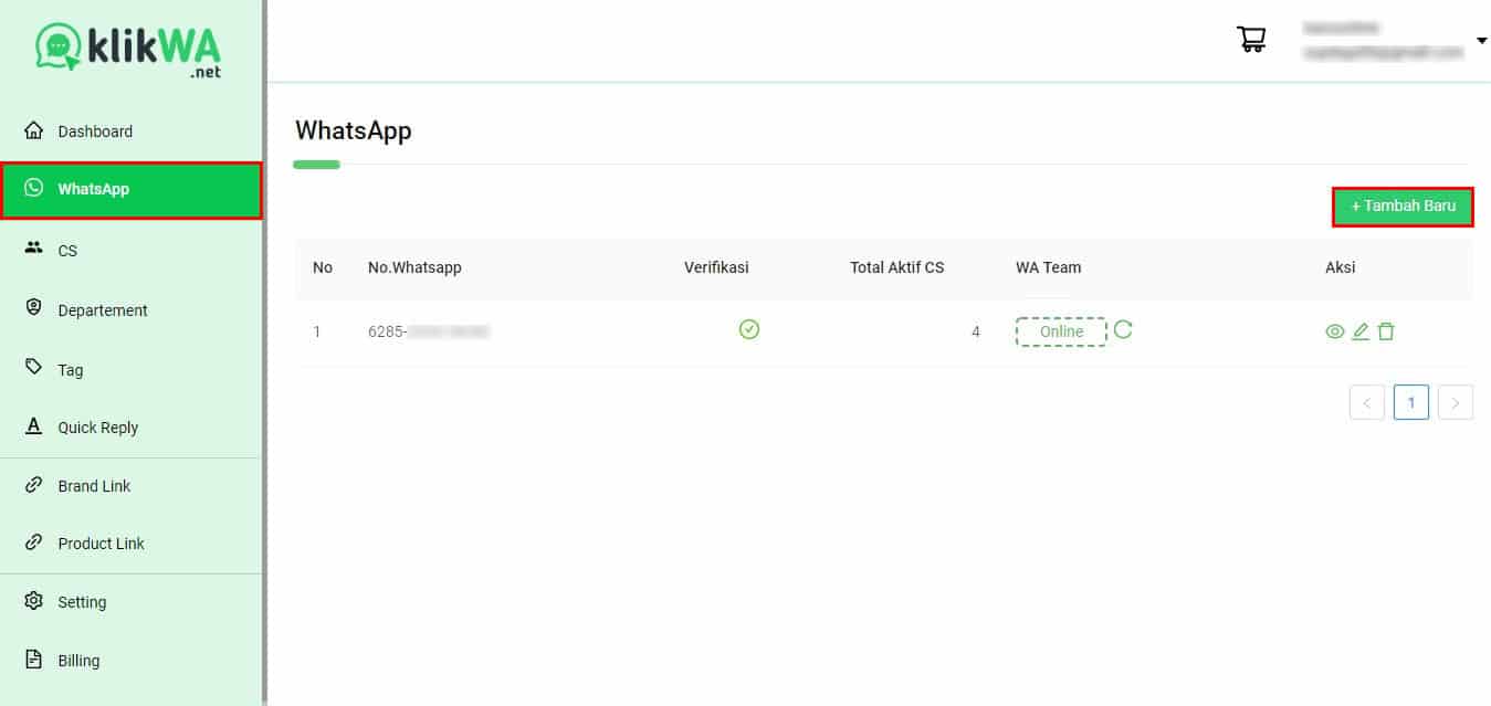 Cara Menambah Nomor WA Baru di KlikWA Teams