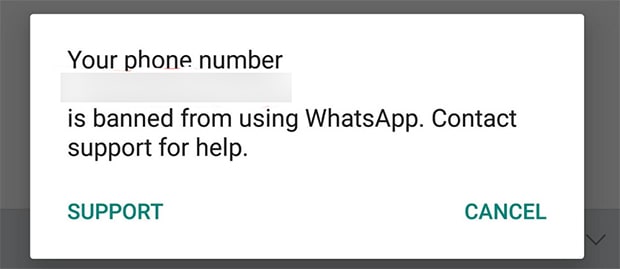 Nomor WhatsApp di Banned