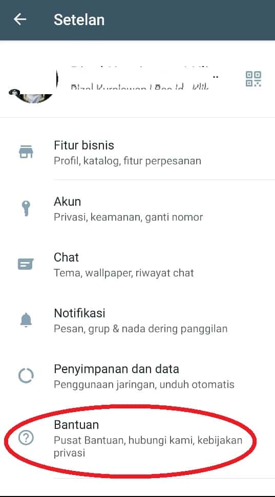 Pilih Menu Bantuan