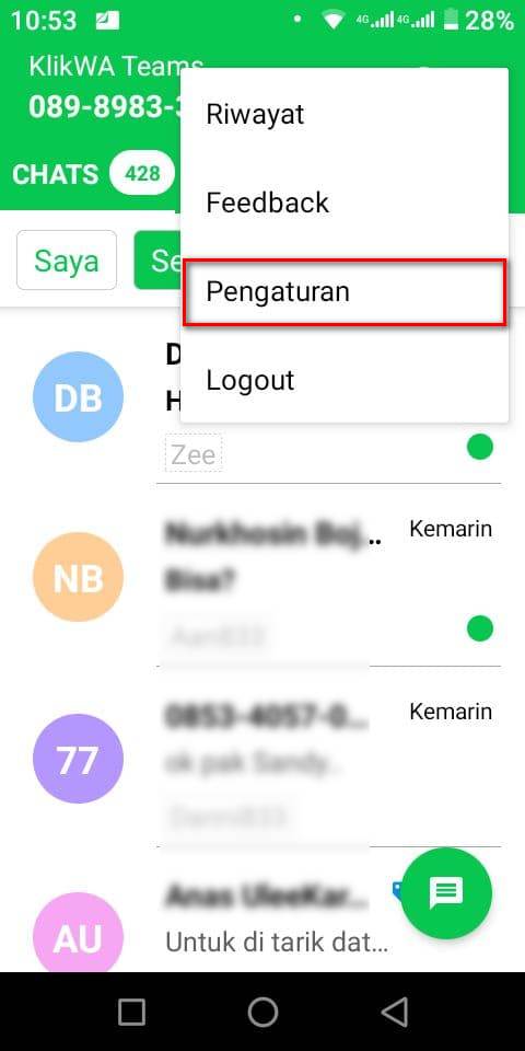 Cara cek versi mobile app klikWA APK - KlikWA